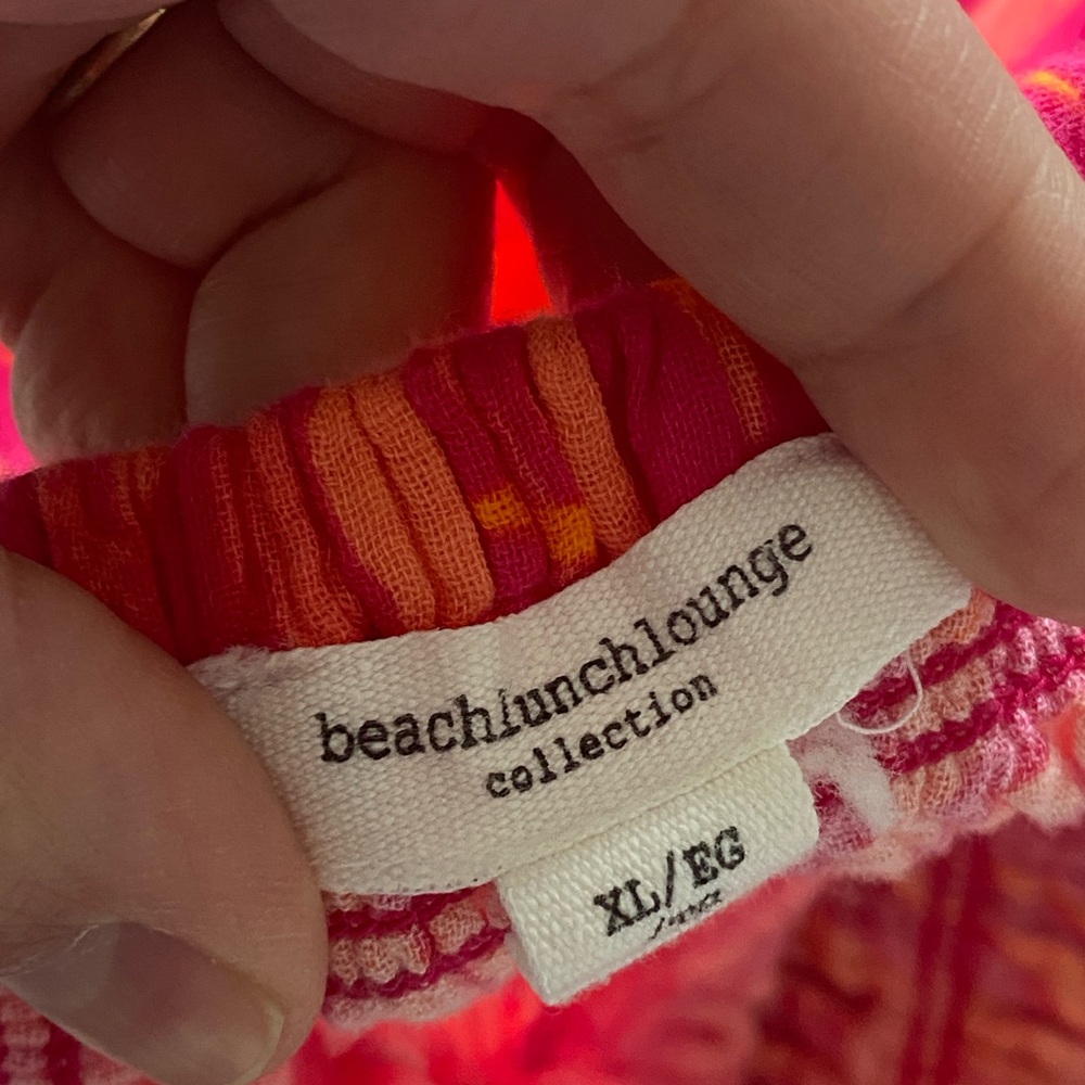 beachlunchlounge Pink & Orange Tropical Tie-Shoulder Sundress - Picture 3 of 5